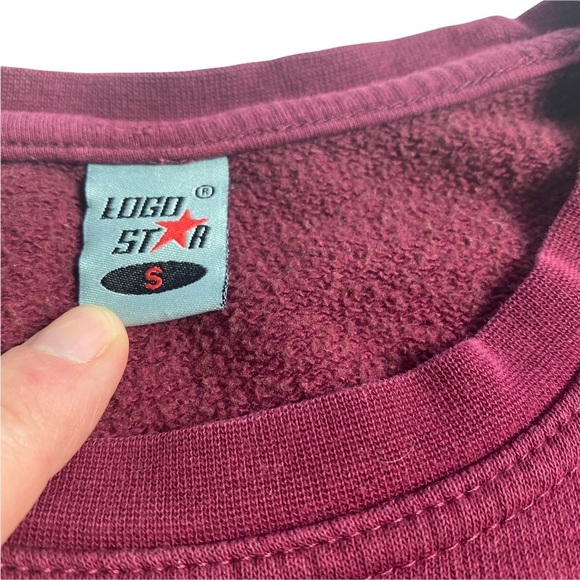 Vintage destroyed Amsterdam Collegiate style thin sweatshirt burgundy - Picture 7 of 9